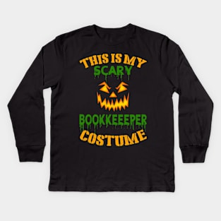 This Is My Scary Bookkeeeper Costume Kids Long Sleeve T-Shirt